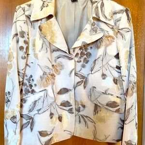 Ellen Tracy Beige Floral Jacket and Skirt